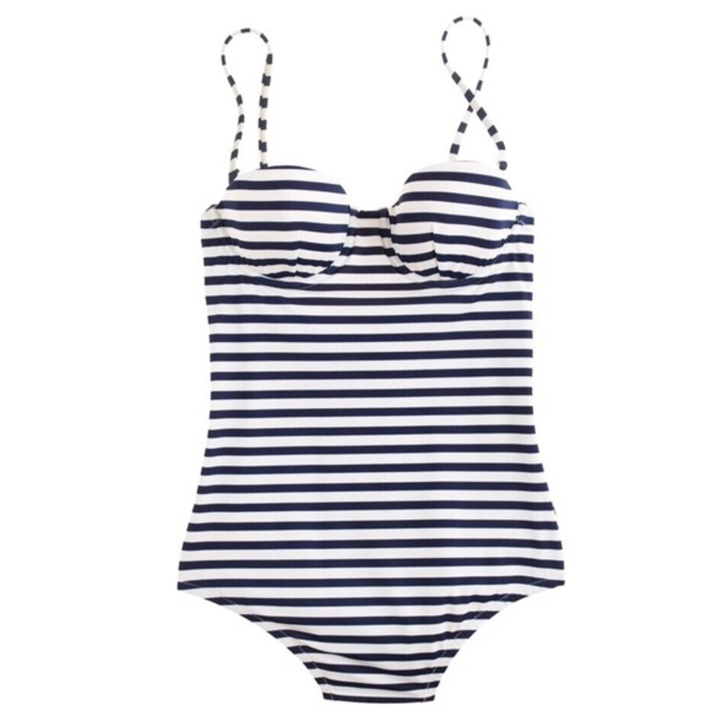 NWT Navy and white sailor one-piece underwire swim